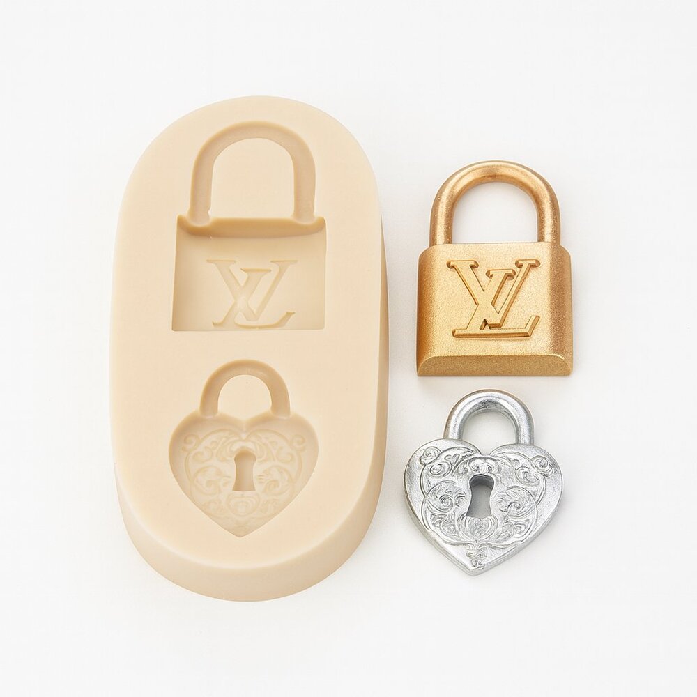 Fashion Inspired Padlock Lock Silicone Mold